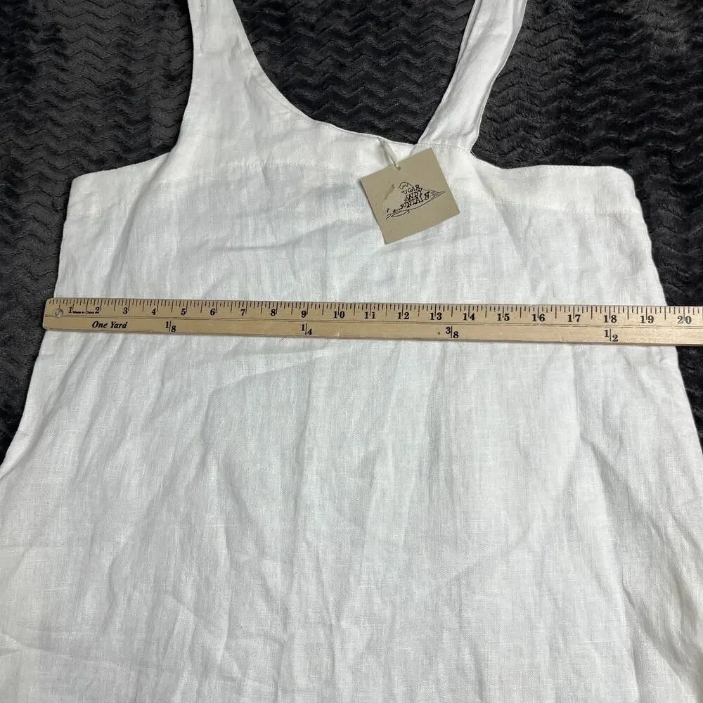 Sugar Candy Mountain Women’s Size M/L white Linen Pocket Courtney Dress NWT